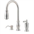 Price Pfister Price Pfister GT526TMS Hanover Pullout Spray Professional Kitchen Faucet with Soap Dispenser in Stainless Steel GT526TMS